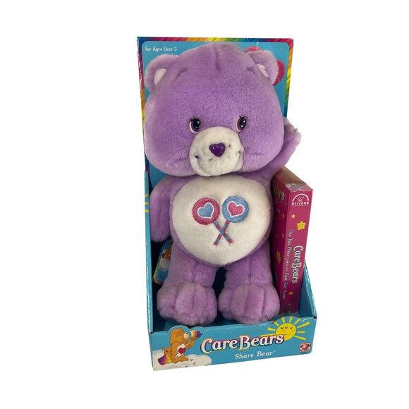 NOS Vintage Care Bears Share Bear Plush Toy Box & VHS tape collectible 2002 - Picture 5 of 10